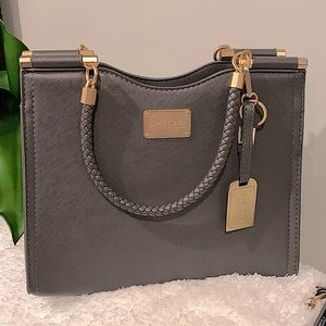 Dark Grey Leather Satchel/Crossbody Bag By BEBE - Excellent Condition (like new)